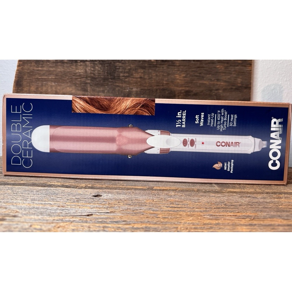 Conair 1" Double Ceramic Curling Iron White/Rose Gold | Gift Ready